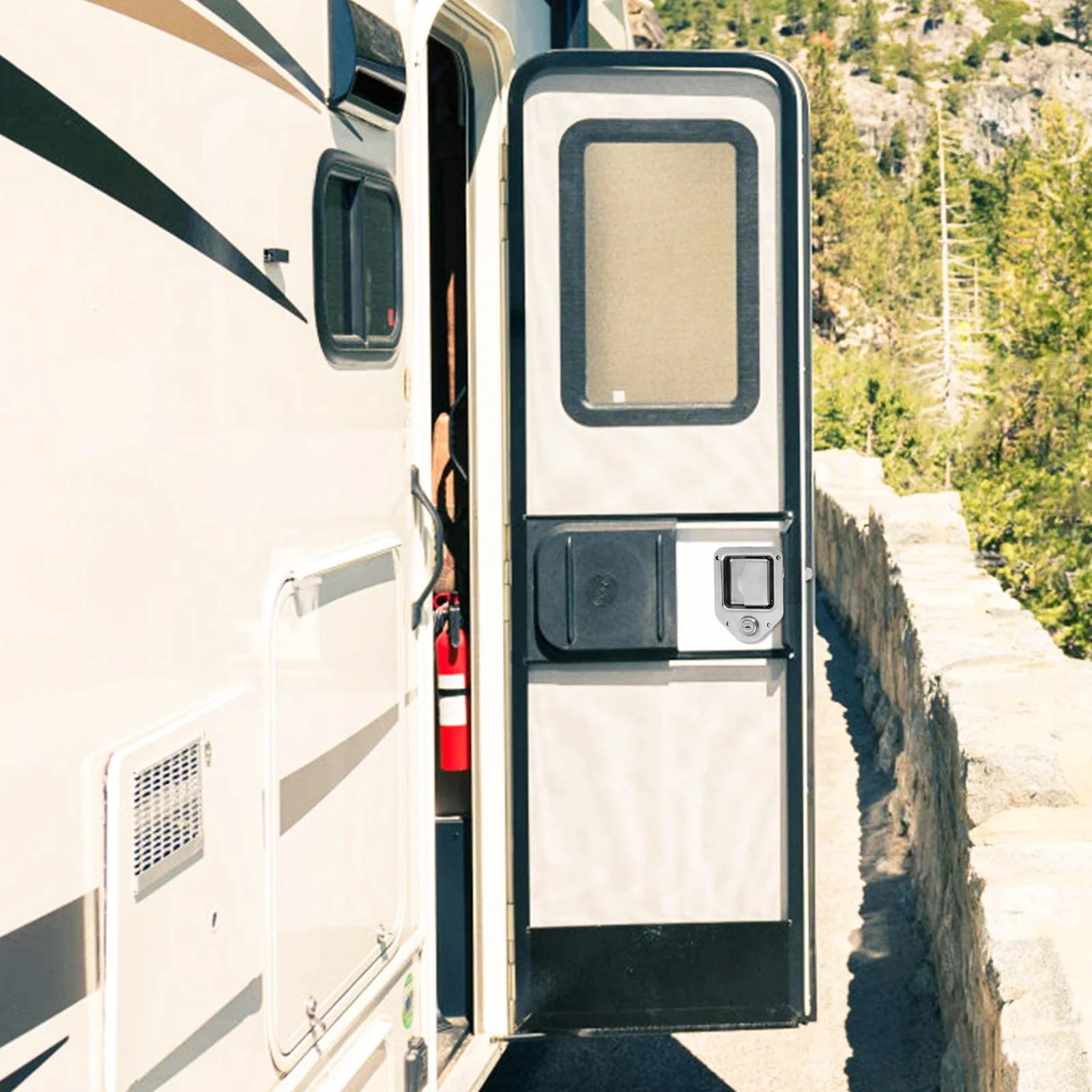 1Set Rustproof Stainless Steel Rv Door Latch Camper Lock with Sealing Gasket Travel Trailer Parts Rv Door Latch
1Set Rustproof Stainless Steel Rv Door Latch Camper Lock with Sealing Gasket Travel Trailer Parts Rv Door Latch