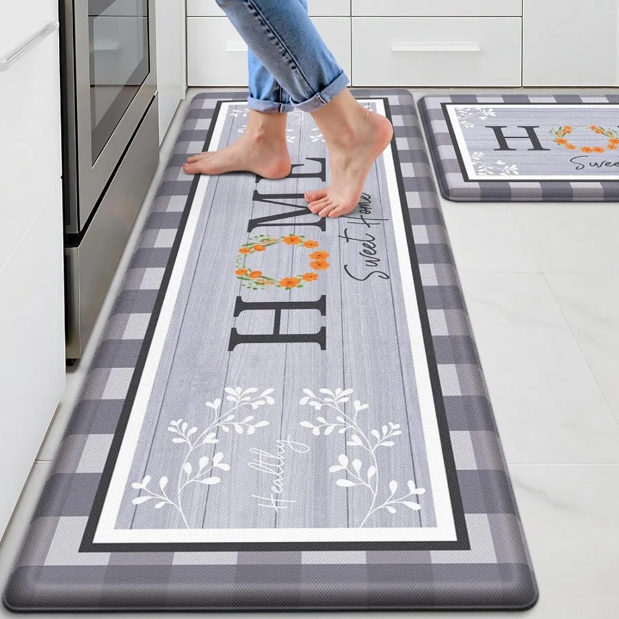Kitchen Rugs 2 PCS Kitchen Mats for Floor Cushioned NonSlip Anti Fatigue Mats for Kitchen Floor Kitchen Runner Rugs for Standin
Kitchen Rugs 2 PCS Kitchen Mats for Floor Cushioned NonSlip Anti Fatigue Mats for Kitchen Floor Kitchen Runner Rugs for Standin