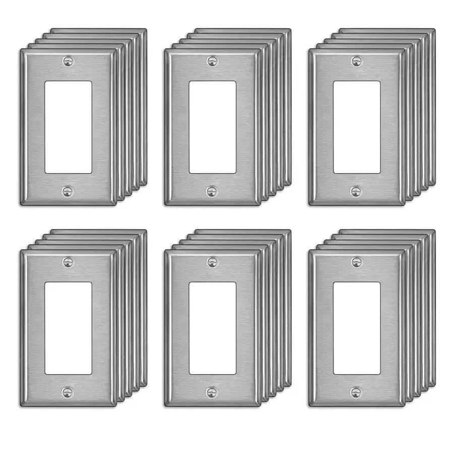 Металлическая настенная панель для выключателей или розеток, крышка розетки из нержавеющей стали с защитной пленкой, прочная, устойчивая к коррозии
Металлическая настенная панель для выключателей или розеток, крышка розетки из нержавеющей стали с защитной пленкой, прочная, устойчивая к коррозии