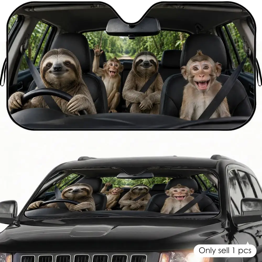 Sloth and Monkey Animal Sun Visor Car Windshield Sunshade UV Protection Reflective Foldable Heat Insulation Cover
Sloth and Monkey Animal Sun Visor Car Windshield Sunshade UV Protection Reflective Foldable Heat Insulation Cover