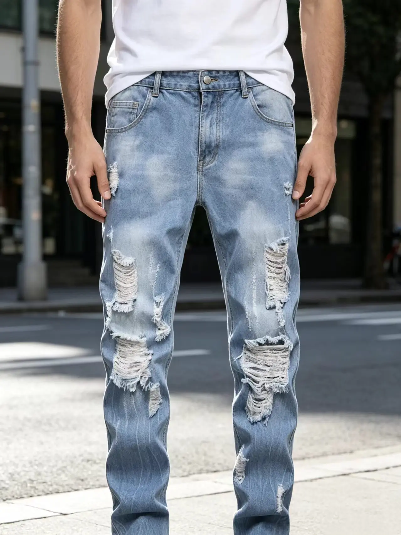Teenage Boys Mid-Waist Blue Casual Washed Long Pants European Cat Mustache Hole Design Jeans Men's Cross-Border Trade
Teenage Boys Mid-Waist Blue Casual Washed Long Pants European Cat Mustache Hole Design Jeans Men's Cross-Border Trade