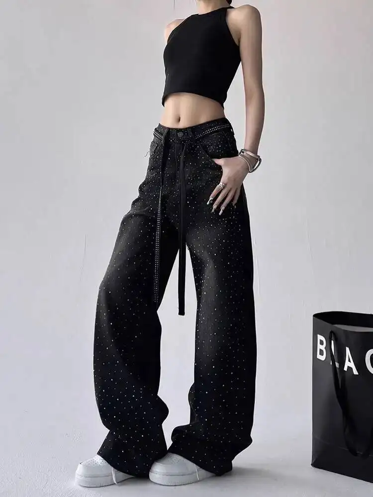 2025 Autumn Chips Jeans Women's High Waisted Jeans Heavy Industry Rhinestone Starry Sky Loose Stylish Floor
2025 Autumn Chips Jeans Women's High Waisted Jeans Heavy Industry Rhinestone Starry Sky Loose Stylish Floor