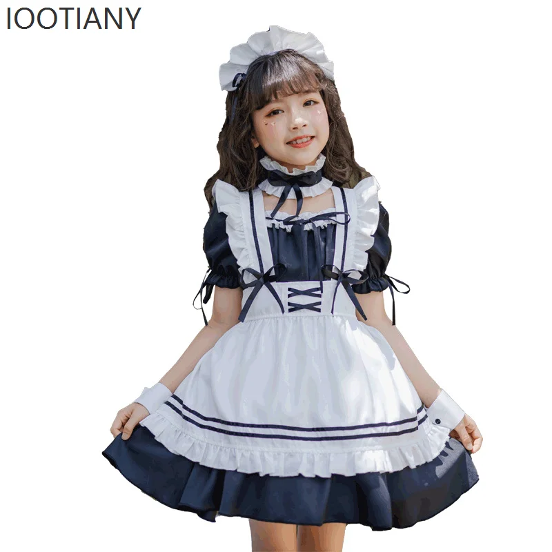 Children Halloween Cute Maid Cosplay Costume Girls Anime Lolita Maid Apron Dress Short Sleeves Ruffles With Headdress Collar Set
Children Halloween Cute Maid Cosplay Costume Girls Anime Lolita Maid Apron Dress Short Sleeves Ruffles With Headdress Collar Set