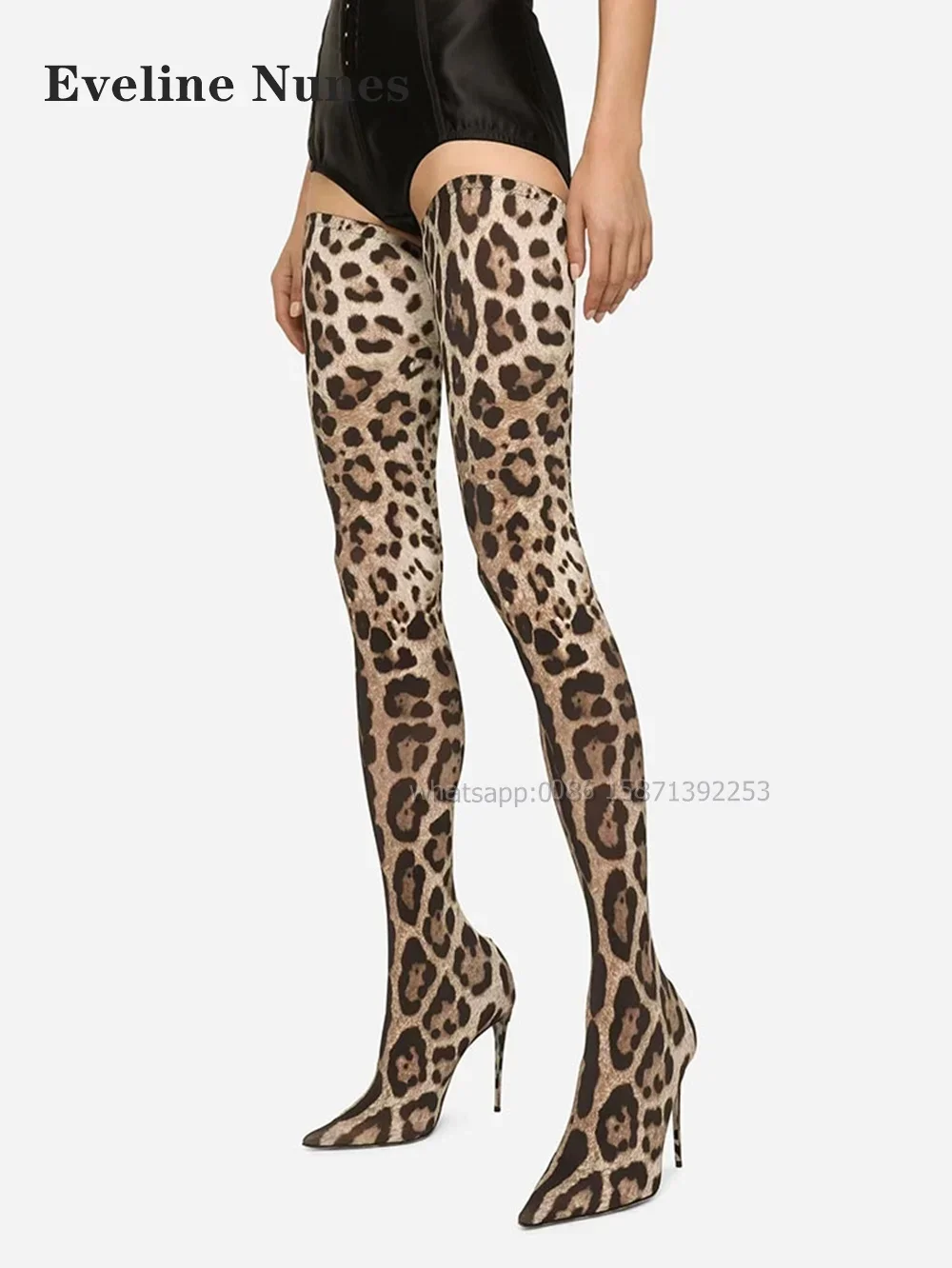Leopard Satin Thigh High Boots Pointed Toe Thin Heels Mixed Colors Women Stretch Boots Pull On Sexy Spicy Girl Booty Runway Show
Leopard Satin Thigh High Boots Pointed Toe Thin Heels Mixed Colors Women Stretch Boots Pull On Sexy Spicy Girl Booty Runway Show