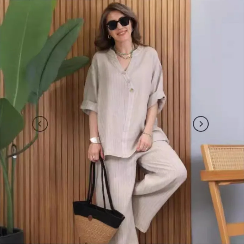 Fashion O Neck Half Sleeve Simple Shirt Suit Women Spring Autumn Casual Solid Pocket Trousers Sets Female Office 2 Piece Set
Fashion O Neck Half Sleeve Simple Shirt Suit Women Spring Autumn Casual Solid Pocket Trousers Sets Female Office 2 Piece Set