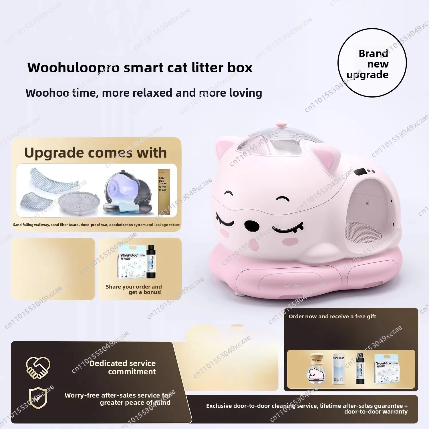 Интеллектуальный автоматический самоочищающийся лоток для кошек, большой, с функцией дезодорации, защита от брызг, машина для уборки экскрементов WooHuloo
Интеллектуальный автоматический самоочищающийся лоток для кошек, большой, с функцией дезодорации, защита от брызг, машина для уборки экскрементов WooHuloo