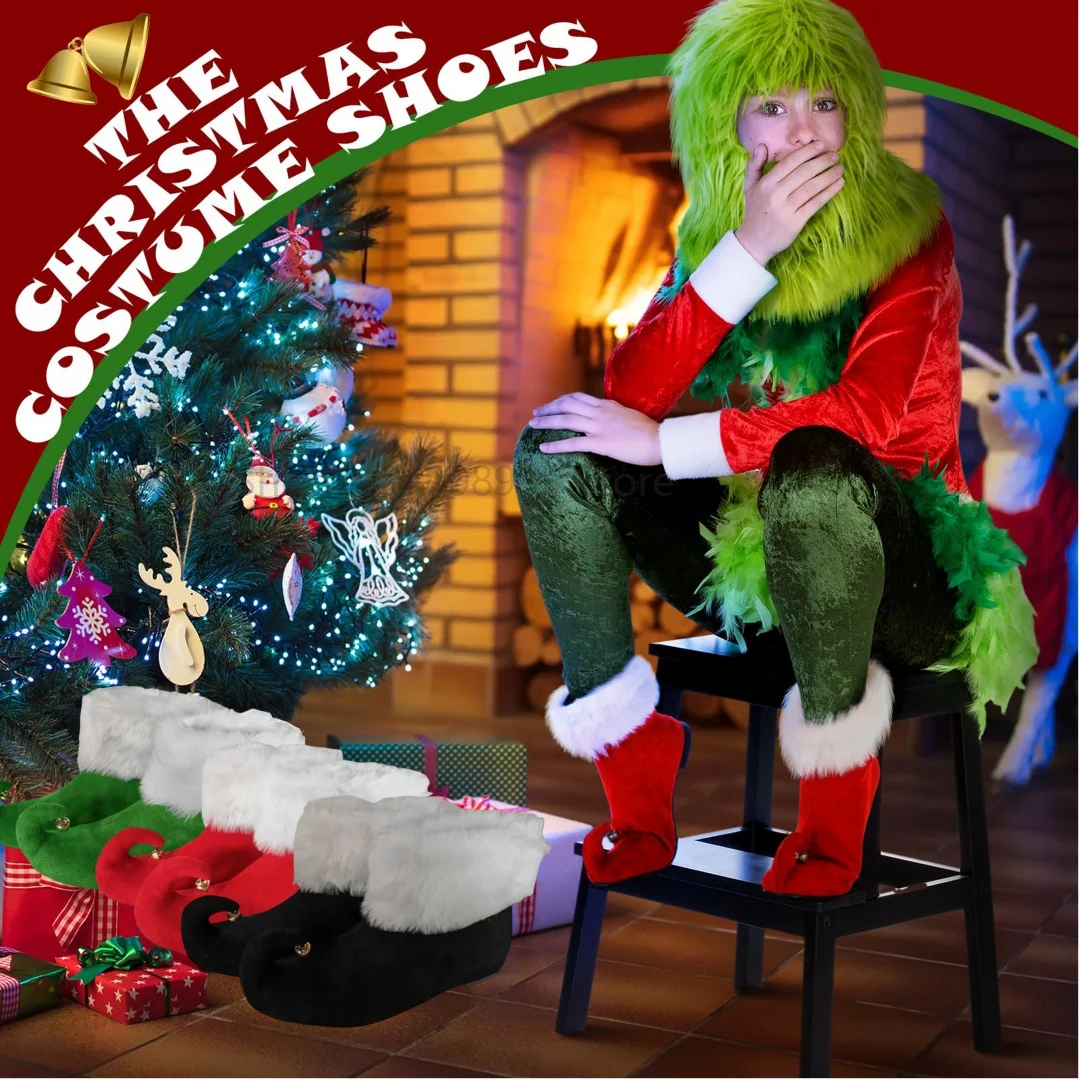 Christmas Elf Shoes Red and Green Santa Elf Shoes Slippers with Jingle Bells for Adults Christmas Carnival Decorations
Christmas Elf Shoes Red and Green Santa Elf Shoes Slippers with Jingle Bells for Adults Christmas Carnival Decorations