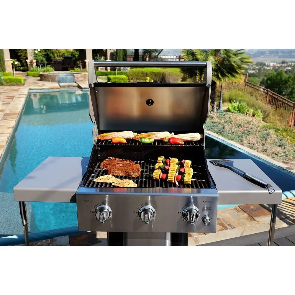 3Burner Propane Gas Grill, 30,000 BTUs BBQ Grill with Cast Iron Grates, Foldable Side Tables amp Tool Hooks, Outdoor Grill, Bla
3Burner Propane Gas Grill, 30,000 BTUs BBQ Grill with Cast Iron Grates, Foldable Side Tables amp Tool Hooks, Outdoor Grill, Bla