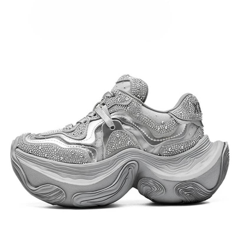Street Original Daddy Shoes for Women's High-end Full Diamond Design Fashionable Comfortable Thick Soled Height Increasing Shoes
Street Original Daddy Shoes for Women's High-end Full Diamond Design Fashionable Comfortable Thick Soled Height Increasing Shoes