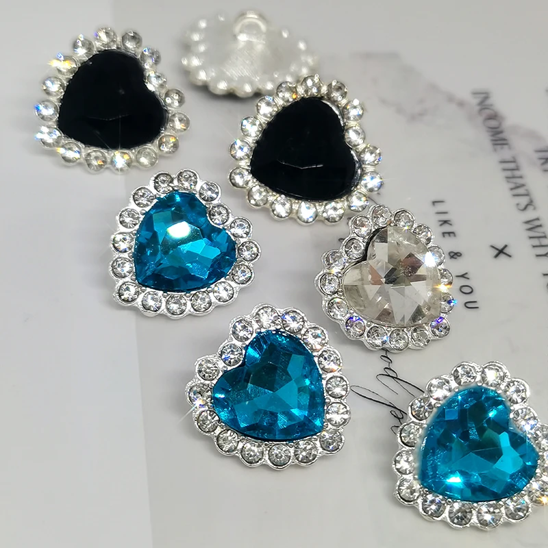 Glass Rhinestone Heart Shank Buttons Of Clothing High Fashion Clear Blue Black Stone Shank Button For Women Coat Sewing Needwork
Glass Rhinestone Heart Shank Buttons Of Clothing High Fashion Clear Blue Black Stone Shank Button For Women Coat Sewing Needwork