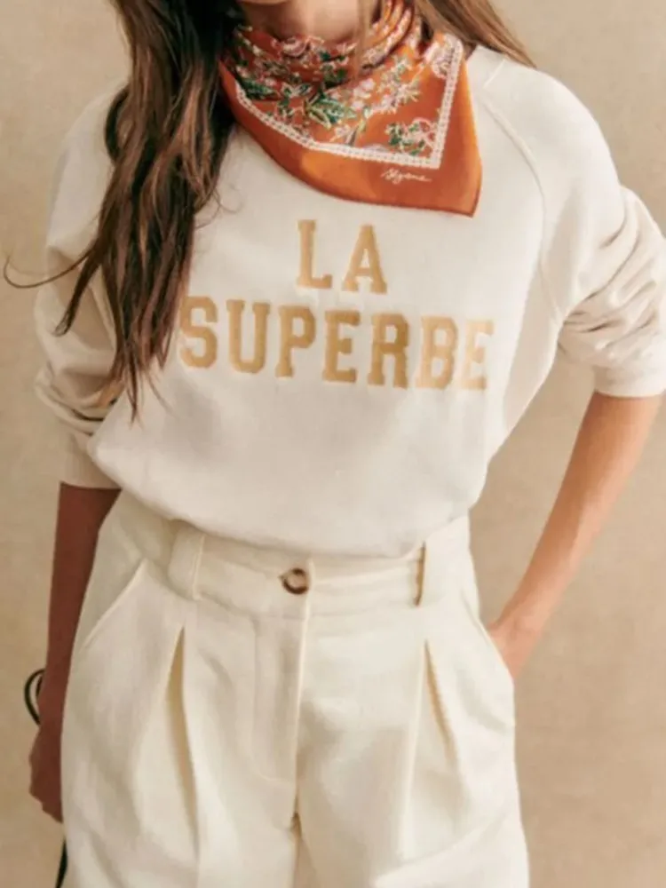 Letter Print Sweatshirt Women Autumn 2023 New Casual Loose Round Neck Long Sleeve Sweatshirts Female Vintage Chic Pullover
Letter Print Sweatshirt Women Autumn 2023 New Casual Loose Round Neck Long Sleeve Sweatshirts Female Vintage Chic Pullover
