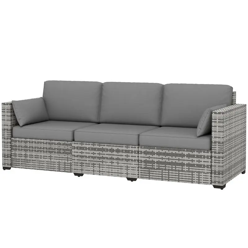 Outsunny Patio Couch PE Wicker Deep Seating Outdoor Sofa with Removable Cushions, 3 Seater Rattan Sofa, Outdoor Furniture for Balcony, Deck, Garden and Poolside, Gray
Outsunny Patio Couch PE Wicker Deep Seating Outdoor Sofa with Removable Cushions, 3 Seater Rattan Sofa, Outdoor Furniture for Balcony, Deck, Garden and Poolside, Gray