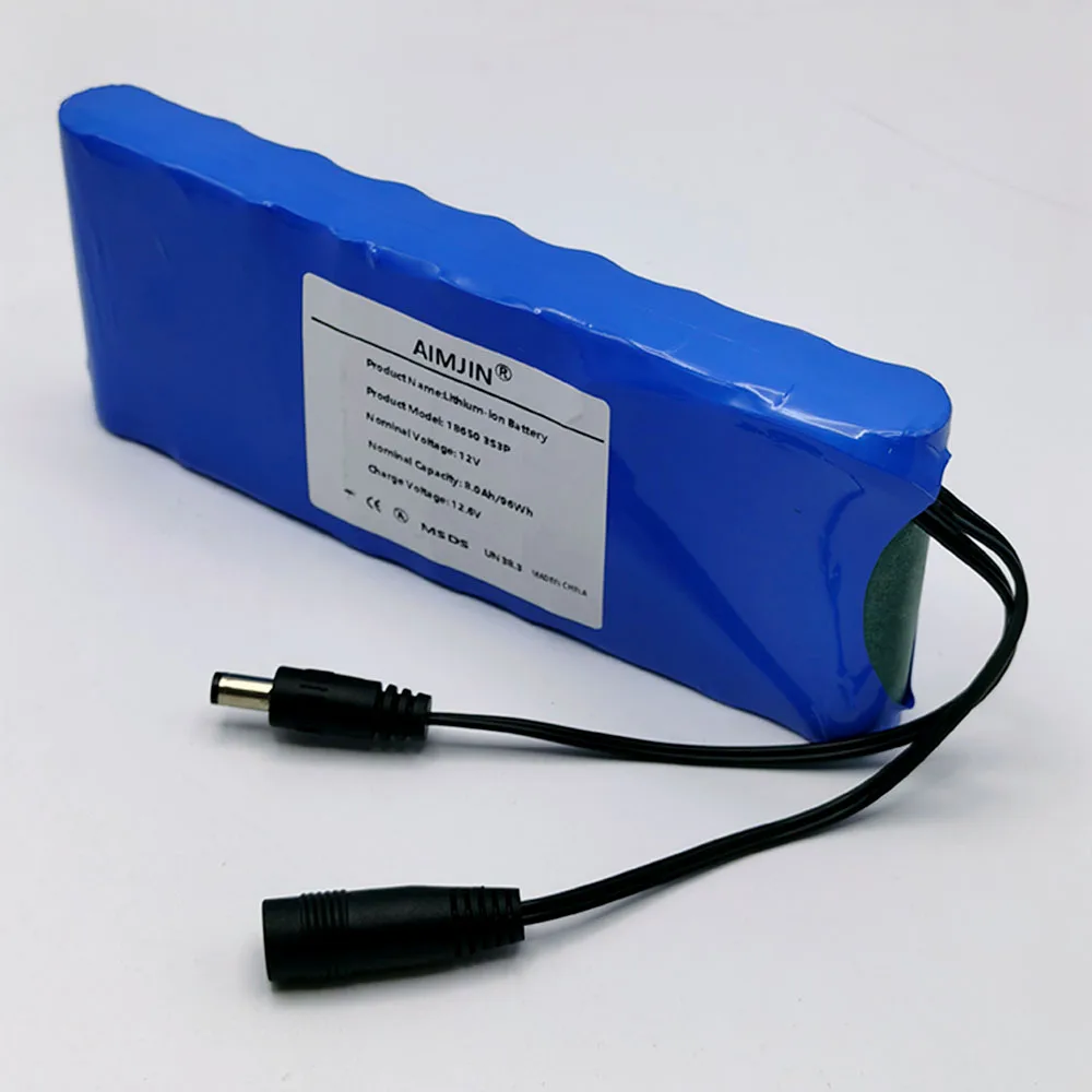 Ultra Large Capacity 12V 8000mAh 18650 3S3P Li-ion Battery Pack Built-in BMS Safe Rechargeable Battery with 12.6V DC 2A Charger
Ultra Large Capacity 12V 8000mAh 18650 3S3P Li-ion Battery Pack Built-in BMS Safe Rechargeable Battery with 12.6V DC 2A Charger