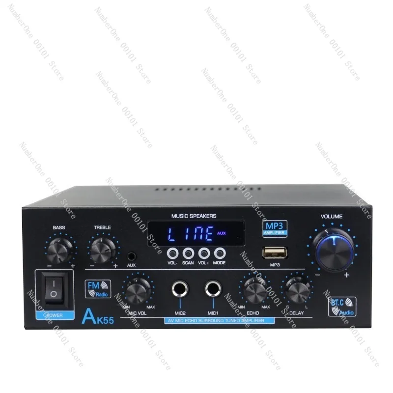 Ak55 high-power hi-fi digital bluetooth amplifier, 2.0 channel home bookshelf speaker power amplifier
Ak55 high-power hi-fi digital bluetooth amplifier, 2.0 channel home bookshelf speaker power amplifier