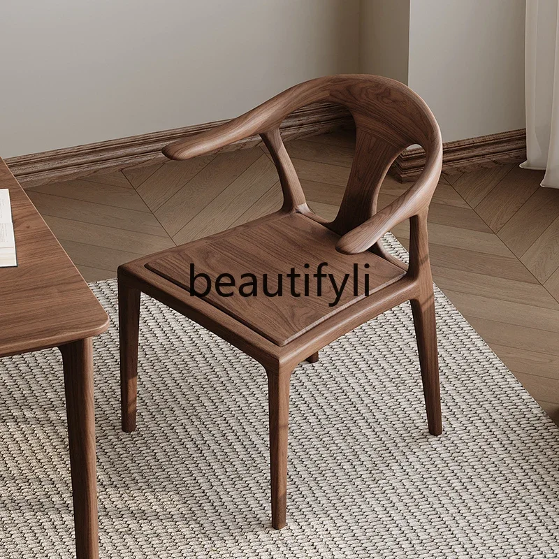 A26 New Chinese-style North American black walnut solid wood dining chair household light luxury premium armrest back chair
A26 New Chinese-style North American black walnut solid wood dining chair household light luxury premium armrest back chair