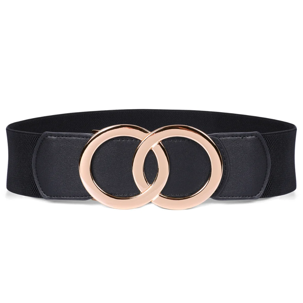 Women Stretchy Wide Waist Belts, Ladies Elastic Belt for Dresses Double Ring Buckle
Women Stretchy Wide Waist Belts, Ladies Elastic Belt for Dresses Double Ring Buckle