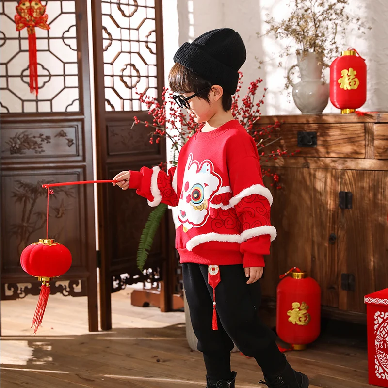 Boys' red hoodie 2025 new autumn and winter children's New Year outfit set, baby New Year two-piece outfit
Boys' red hoodie 2025 new autumn and winter children's New Year outfit set, baby New Year two-piece outfit