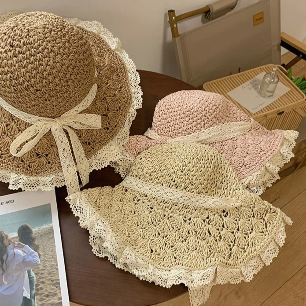 Lightweight Wide-Brimmed Summer Straw Hat Foldable Hollow Sun Hat Lace Trim Beach Cap Outdoor
Lightweight Wide-Brimmed Summer Straw Hat Foldable Hollow Sun Hat Lace Trim Beach Cap Outdoor