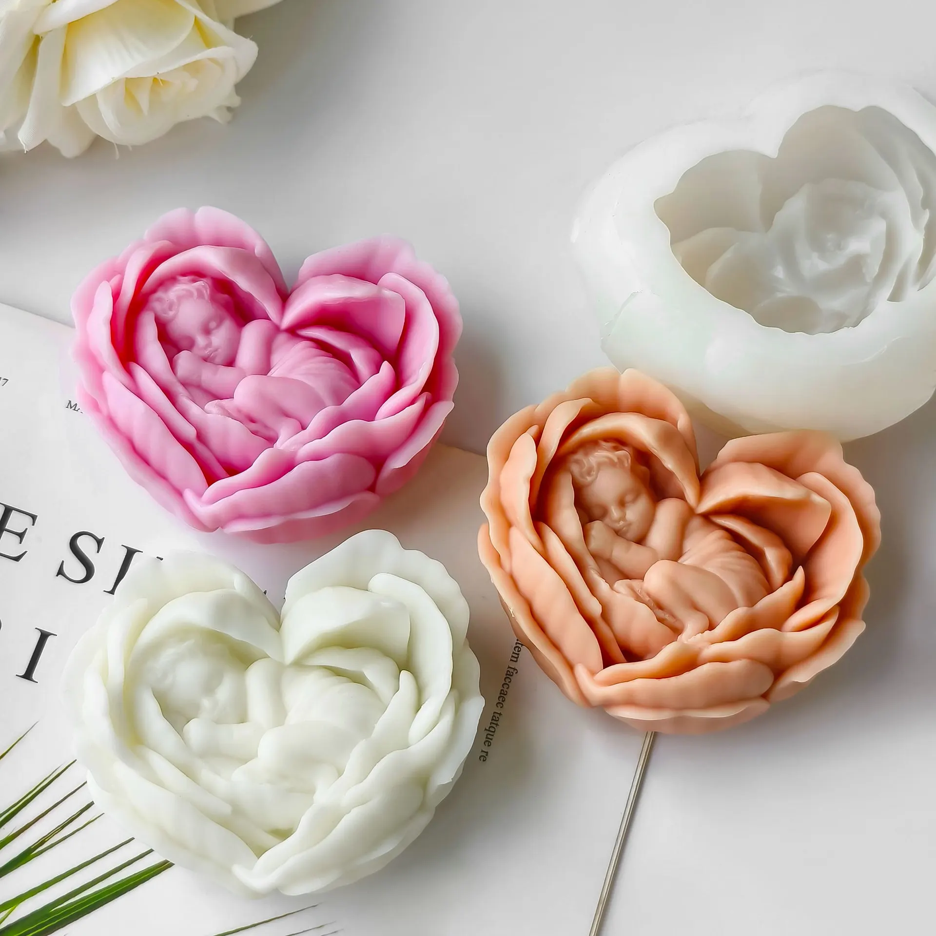 Love Flower Silicone Candle Mold DIY Heart Rose Angel Candle Mold Plaster Soap Resin Molds Handmade Chocolate Dessert Cake Tool
Love Flower Silicone Candle Mold DIY Heart Rose Angel Candle Mold Plaster Soap Resin Molds Handmade Chocolate Dessert Cake Tool