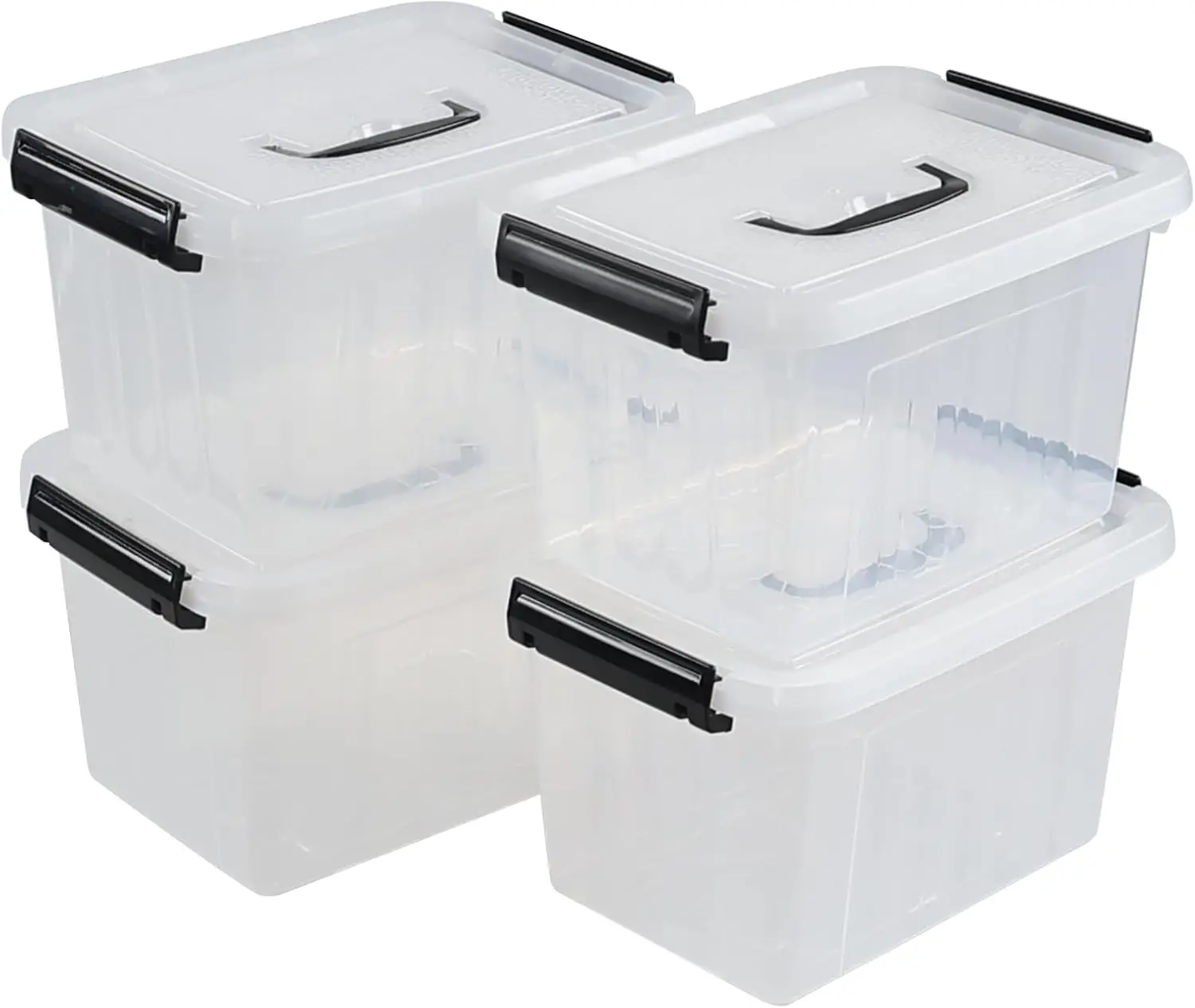 4 Packs Plastic Stackable Storage Container Bin with Lid and Latch, Plastic Latching Box with Handle, 5 L
4 Packs Plastic Stackable Storage Container Bin with Lid and Latch, Plastic Latching Box with Handle, 5 L