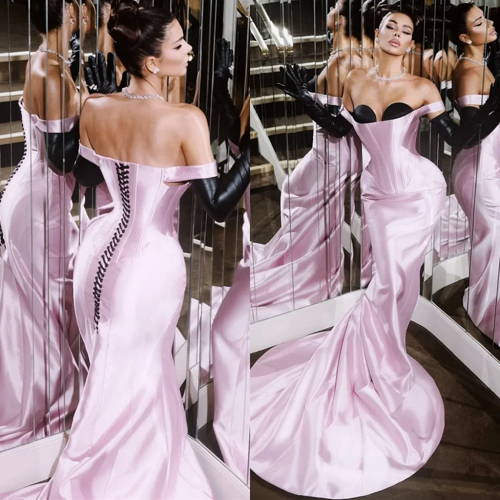 Customized Mermaid Luxury Satin Evening Dress Temperament Off the Shoulder Celebrity Gowns Sparkly Special Occasion Gowns
Customized Mermaid Luxury Satin Evening Dress Temperament Off the Shoulder Celebrity Gowns Sparkly Special Occasion Gowns