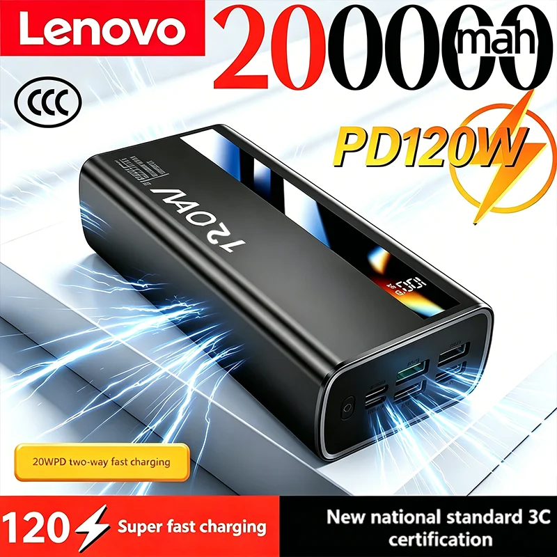 Lenovo Original 500000mAh Large Capacity 3C PowerBank 120W Fast Charging Portable LED External Spare Battery For Xiaomi iPhone17
Lenovo Original 500000mAh Large Capacity 3C PowerBank 120W Fast Charging Portable LED External Spare Battery For Xiaomi iPhone17