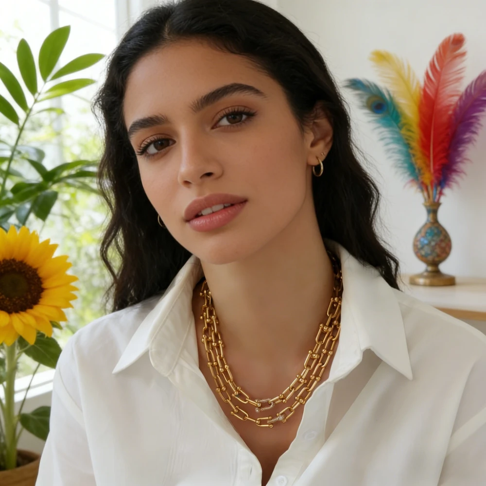 Trendy 2026 Exaggerated Horseshoe Clasp Thick Chain Necklace Simple Versatile Collarbone Jewelry for Women Euro American Style
Trendy 2026 Exaggerated Horseshoe Clasp Thick Chain Necklace Simple Versatile Collarbone Jewelry for Women Euro American Style