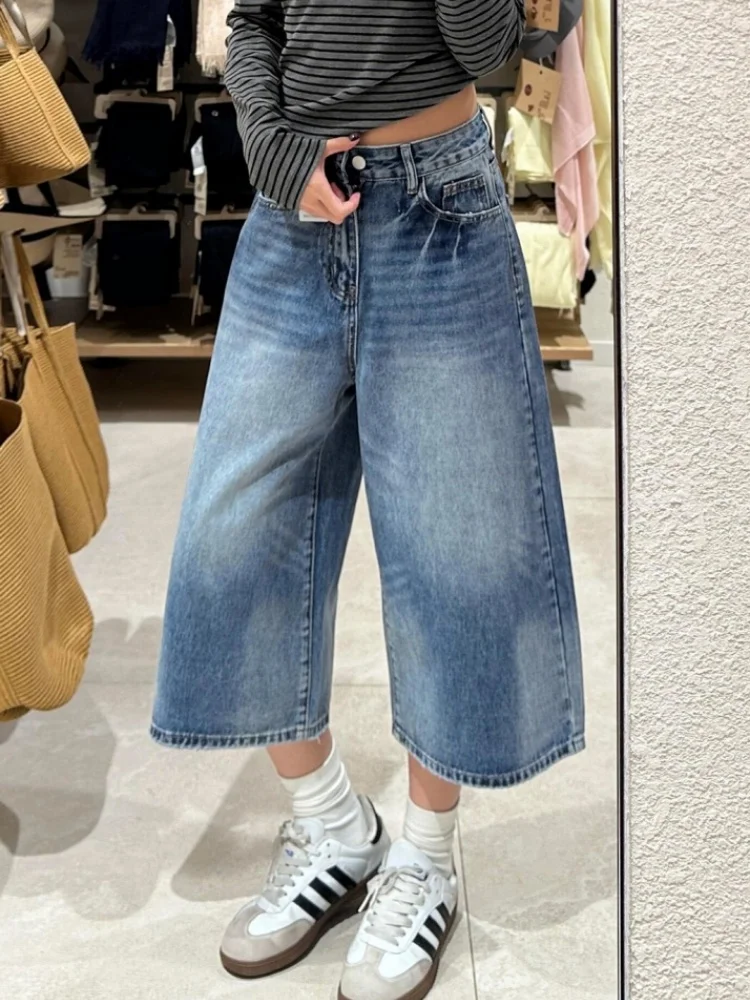 Retro Wide Leg Denim Jeans Women's Summer New plus Size Loose Slimming Pear Body Straight Leg Pants High Waist Non-Ironed
Retro Wide Leg Denim Jeans Women's Summer New plus Size Loose Slimming Pear Body Straight Leg Pants High Waist Non-Ironed