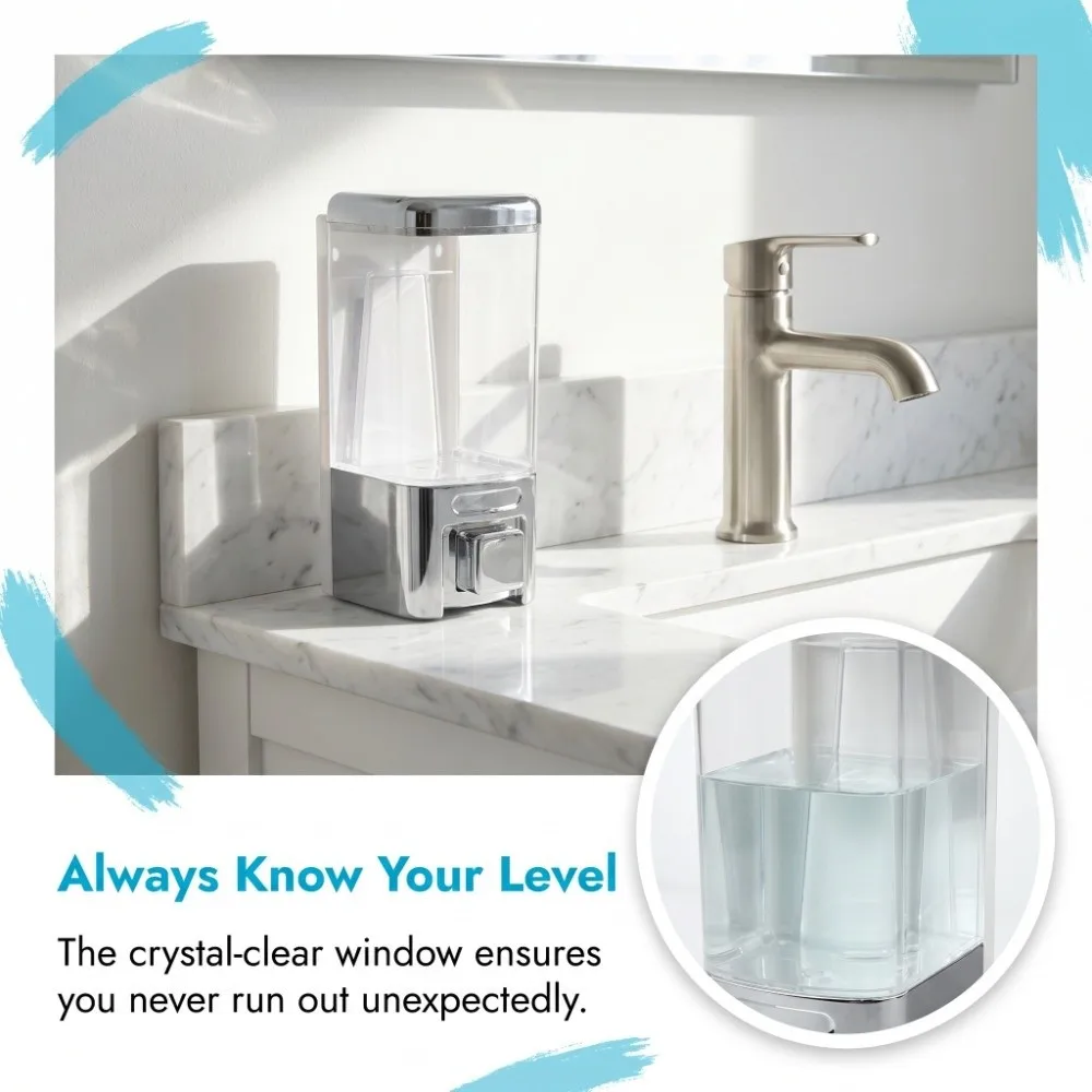 Plastic Soap Dispenser Single Head 480ml Capacity Soap Gel Dispenser Refillable Silver Hand Soap Dispenser Home Restaurant Hotel
Plastic Soap Dispenser Single Head 480ml Capacity Soap Gel Dispenser Refillable Silver Hand Soap Dispenser Home Restaurant Hotel