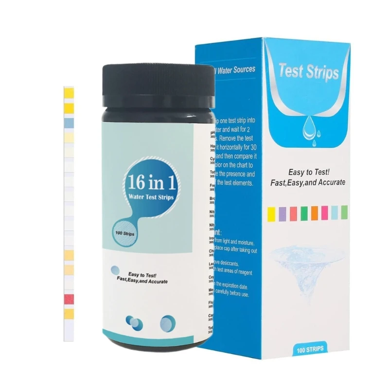 16 in 1 Water Hardness Test Strips Drinking Water Tester for Iron Detection
16 in 1 Water Hardness Test Strips Drinking Water Tester for Iron Detection