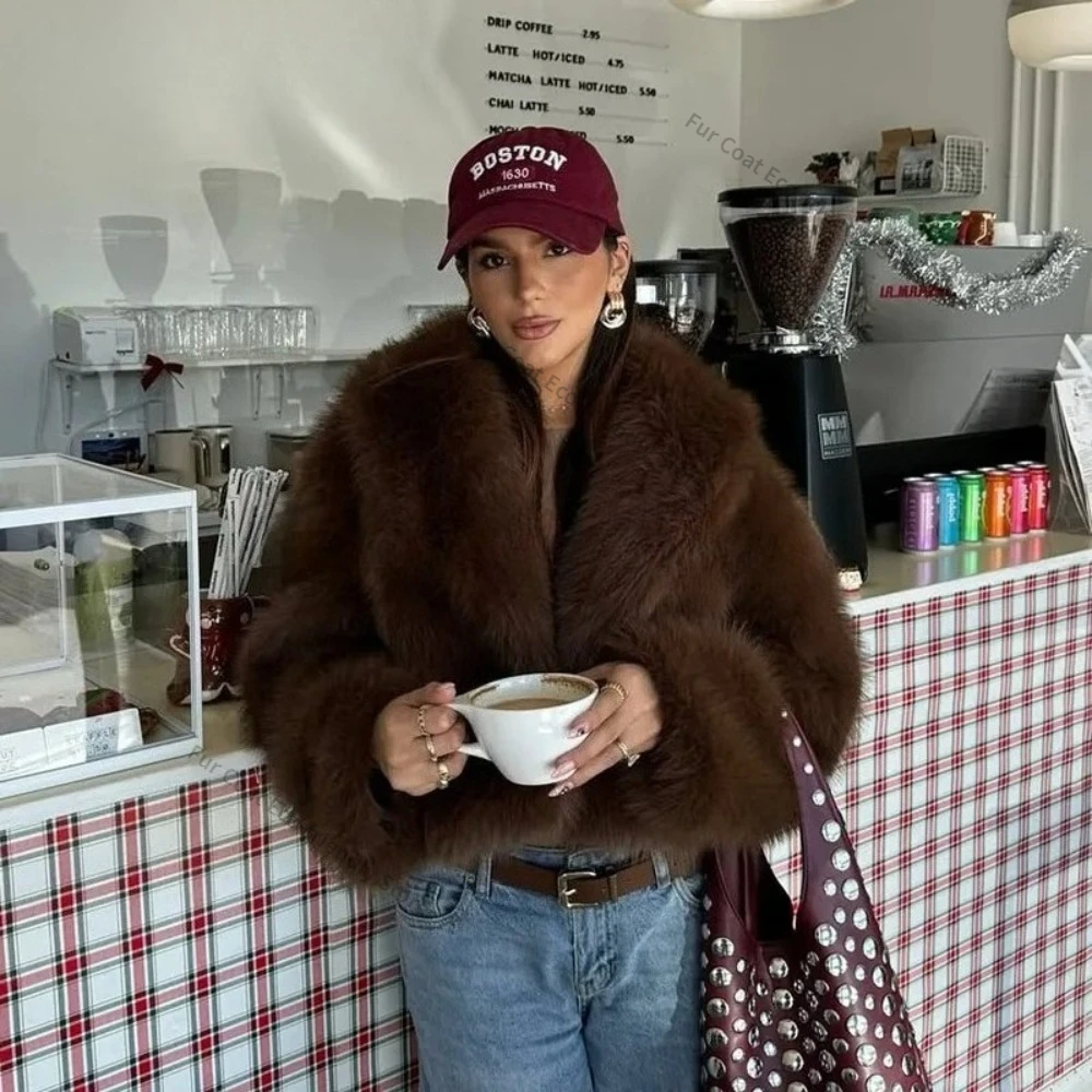 Fake Fur Coat Eco-friendly Winter Short Fur Jacket Fashion Shawl Collar Faux Fox Fur Coat Women Cool Girls Vintage Chic Overcoat
Fake Fur Coat Eco-friendly Winter Short Fur Jacket Fashion Shawl Collar Faux Fox Fur Coat Women Cool Girls Vintage Chic Overcoat