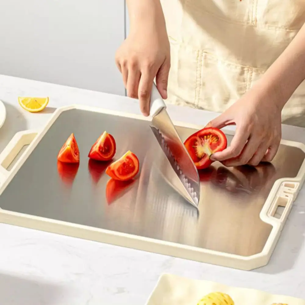 Non Stick Double-sided Cutting Board Rotatable Design with Grinding Area Chopping Board Rectangular Stainless Steel
Non Stick Double-sided Cutting Board Rotatable Design with Grinding Area Chopping Board Rectangular Stainless Steel