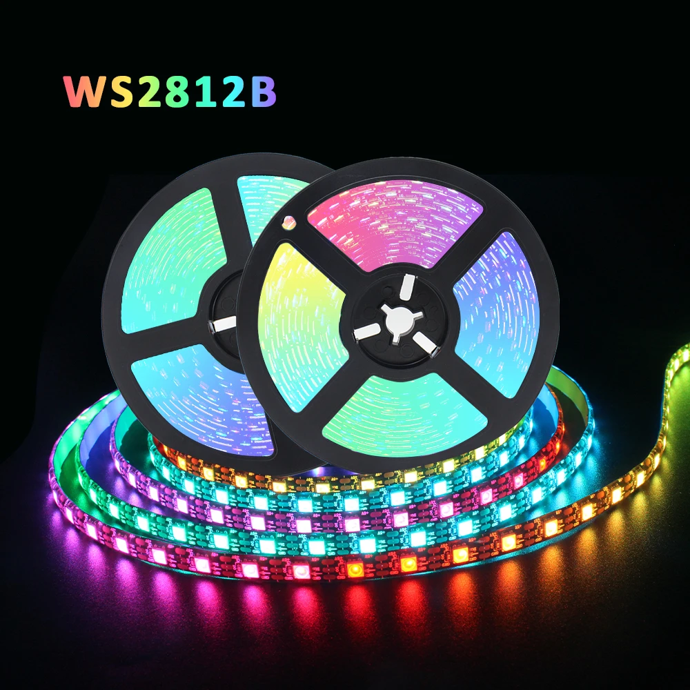 5050 RGB LED Strip Addressable DC 5V 3pin WS2812B IC 60 LEDs/M 30LEDs/M IP30 IP65 Lamp Waterproof Light Tape Chip LED 5M Digital
5050 RGB LED Strip Addressable DC 5V 3pin WS2812B IC 60 LEDs/M 30LEDs/M IP30 IP65 Lamp Waterproof Light Tape Chip LED 5M Digital
