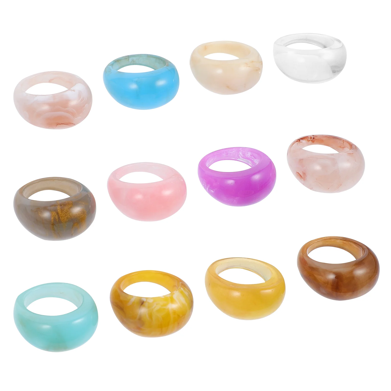 12 Pcs Resin Ring Cubic Zirconia Thumb Jewelry Rings for Girls Finger Gift Chic Men and Women
12 Pcs Resin Ring Cubic Zirconia Thumb Jewelry Rings for Girls Finger Gift Chic Men and Women
