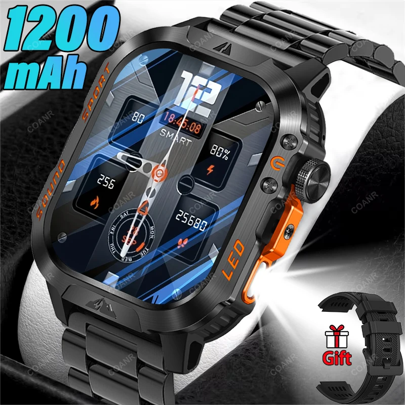 Новые смарт-часы 2026 года с аккумулятором 1200 мАч, военного класса, для мужчин, с экраном 2,01 дюйма, спортивный фитнес-трекер, функция совершения и приема звонков
Новые смарт-часы 2026 года с аккумулятором 1200 мАч, военного класса, для мужчин, с экраном 2,01 дюйма, спортивный фитнес-трекер, функция совершения и приема звонков