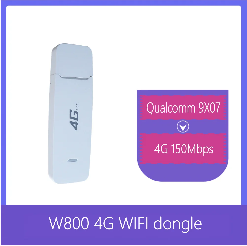 W800 WiFi USB 4G modem hotspot cat 4 150Mbps mobile 4G LTE modem internal wifi antenna SIM card slot
W800 WiFi USB 4G modem hotspot cat 4 150Mbps mobile 4G LTE modem internal wifi antenna SIM card slot
