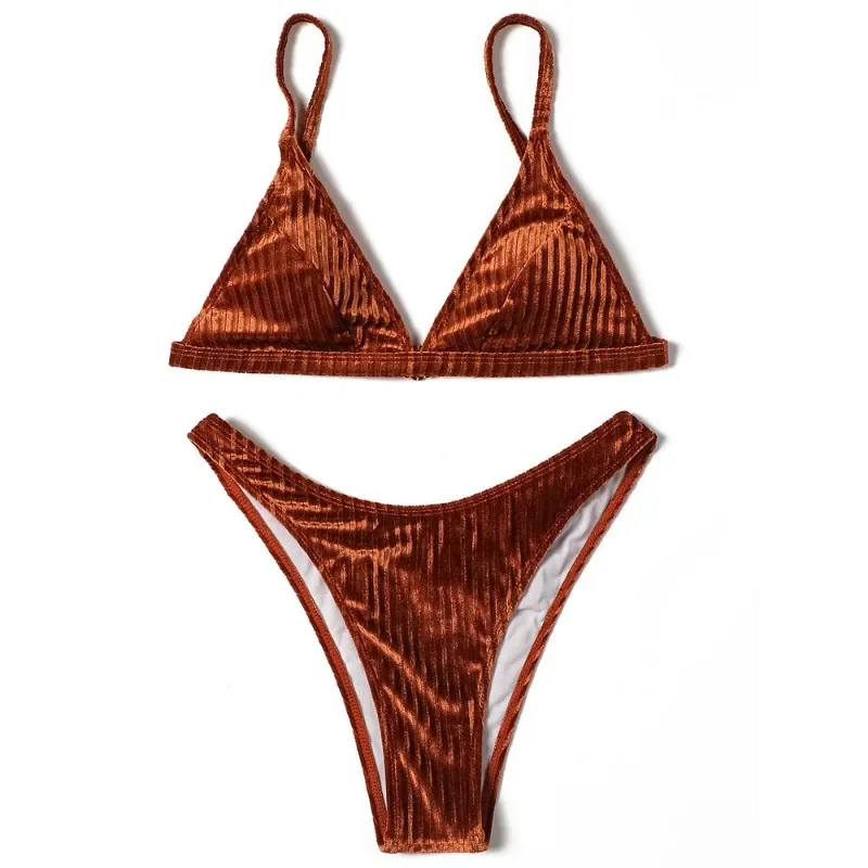 NEW Bikini Sets for Women Triangle Textured Swimsuit Velvet Plunging High Cut Cheeky Bikini Swimsuits Two Piece Bathing Suits
NEW Bikini Sets for Women Triangle Textured Swimsuit Velvet Plunging High Cut Cheeky Bikini Swimsuits Two Piece Bathing Suits