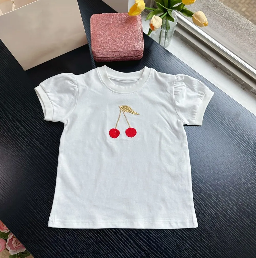 baby girls clothes kids tops cotton soft Cherry pattern embroidered white T-shirt summer girls short sleeved T-shirt
baby girls clothes kids tops cotton soft Cherry pattern embroidered white T-shirt summer girls short sleeved T-shirt