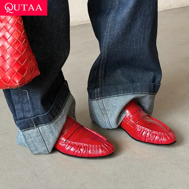 QUTAA 2026 News Fashion Cow Leather Women Pumps Shoes Woman News Loafers Spring Buckle Casual Shoes Round Toe Ladies 34-43
QUTAA 2026 News Fashion Cow Leather Women Pumps Shoes Woman News Loafers Spring Buckle Casual Shoes Round Toe Ladies 34-43