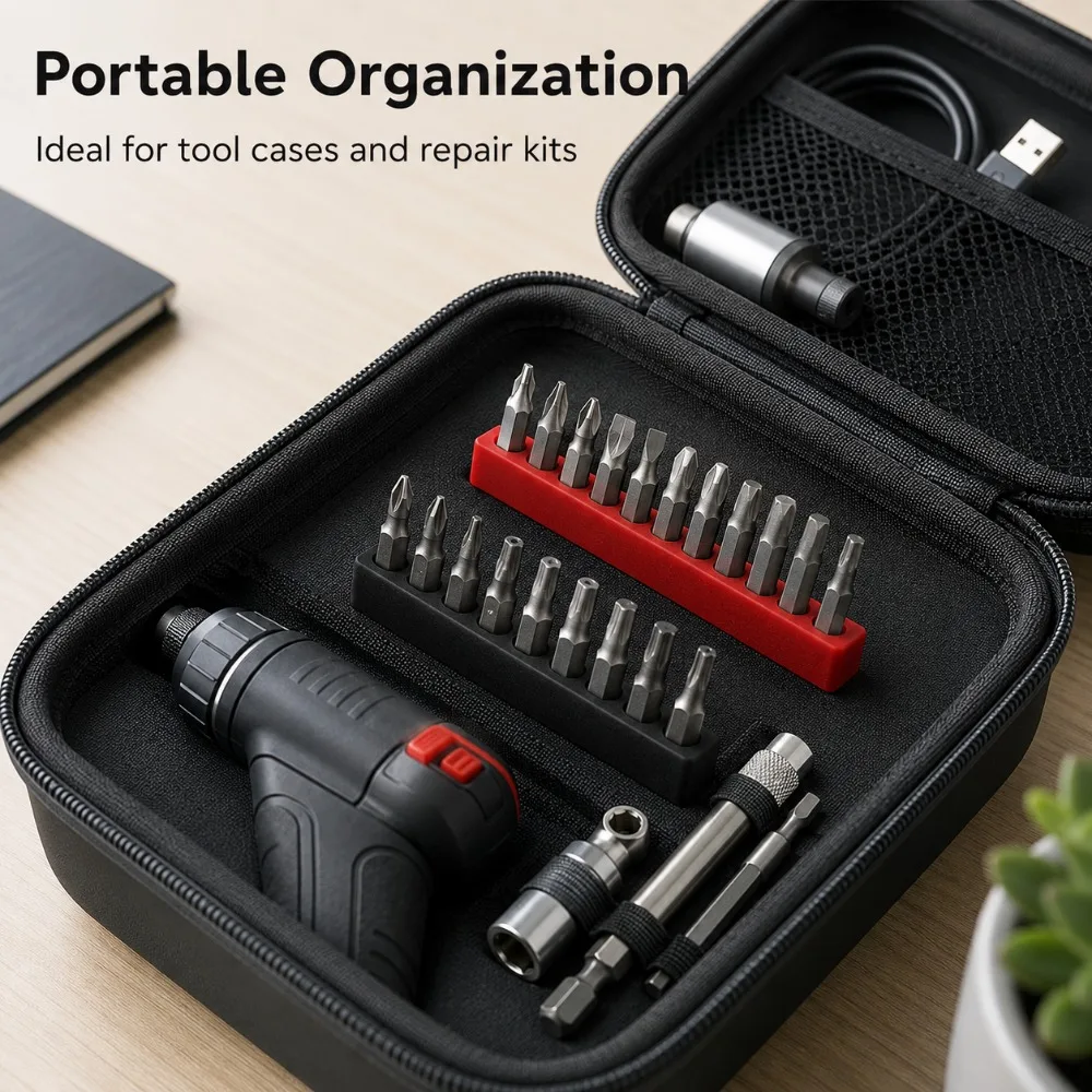 10 Position Bit Organizer Cases Holds 1/4 Inch Hex Screwdriver and Drill Bits Practical Storage Rack for Power Tools At Workshop
10 Position Bit Organizer Cases Holds 1/4 Inch Hex Screwdriver and Drill Bits Practical Storage Rack for Power Tools At Workshop