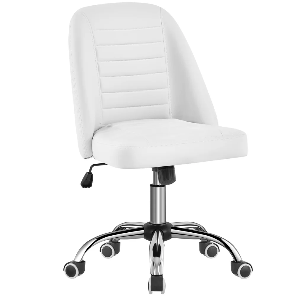 PU Leather Office Chair, Modern Tufted Mid Back Armless Desk Chair with Rolling Wheels & Adjustable Seat Height, Computer Chair Vanity Chair for Bedroom, Home, Office, Halloween Furniture
PU Leather Office Chair, Modern Tufted Mid Back Armless Desk Chair with Rolling Wheels & Adjustable Seat Height, Computer Chair Vanity Chair for Bedroom, Home, Office, Halloween Furniture
