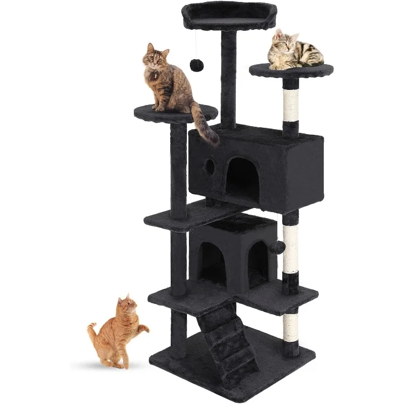 Cat Tree 54in Cat Tower Multi-Level Durable Cat Scratching Post & Cozy Fun Jumping Platform Space Saving Condo Pet Play
Cat Tree 54in Cat Tower Multi-Level Durable Cat Scratching Post & Cozy Fun Jumping Platform Space Saving Condo Pet Play