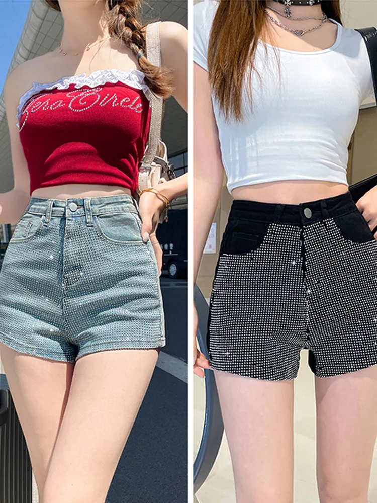 Heavy Industry Hot Full Diamond Cowboy Shorts Women 2025 New Style Spicy Girl High Waist Elastic Slimming A-line Pants
Heavy Industry Hot Full Diamond Cowboy Shorts Women 2025 New Style Spicy Girl High Waist Elastic Slimming A-line Pants
