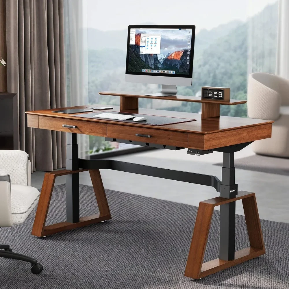 63 Inch Computer Desk with Drawers Trapezoidal Leg Sit Stand Desk, Smart APP Control Luxury Home Office Computer Desk
63 Inch Computer Desk with Drawers Trapezoidal Leg Sit Stand Desk, Smart APP Control Luxury Home Office Computer Desk