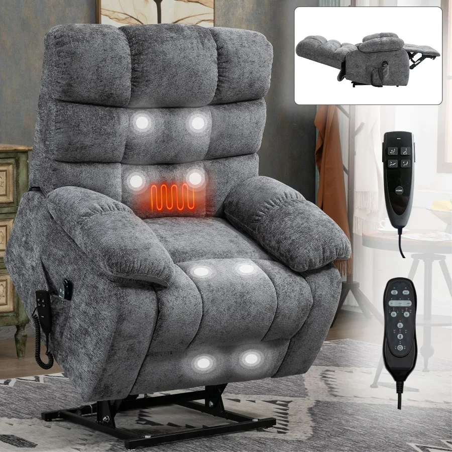Lift Recliner Chair Heat Massage Dual Motor Infinite Position Up to 350 LBS Large Electric Power Lift Recliners with PowerRemot
Lift Recliner Chair Heat Massage Dual Motor Infinite Position Up to 350 LBS Large Electric Power Lift Recliners with PowerRemot