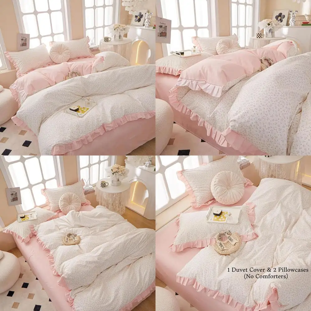 Комплект пододеяльников Queen из хлопка с розовыми цветочными рюшами для подростков, постельное белье принцессы из трех предметов, 90x90
Комплект пододеяльников Queen из хлопка с розовыми цветочными рюшами для подростков, постельное белье принцессы из трех предметов, 90x90