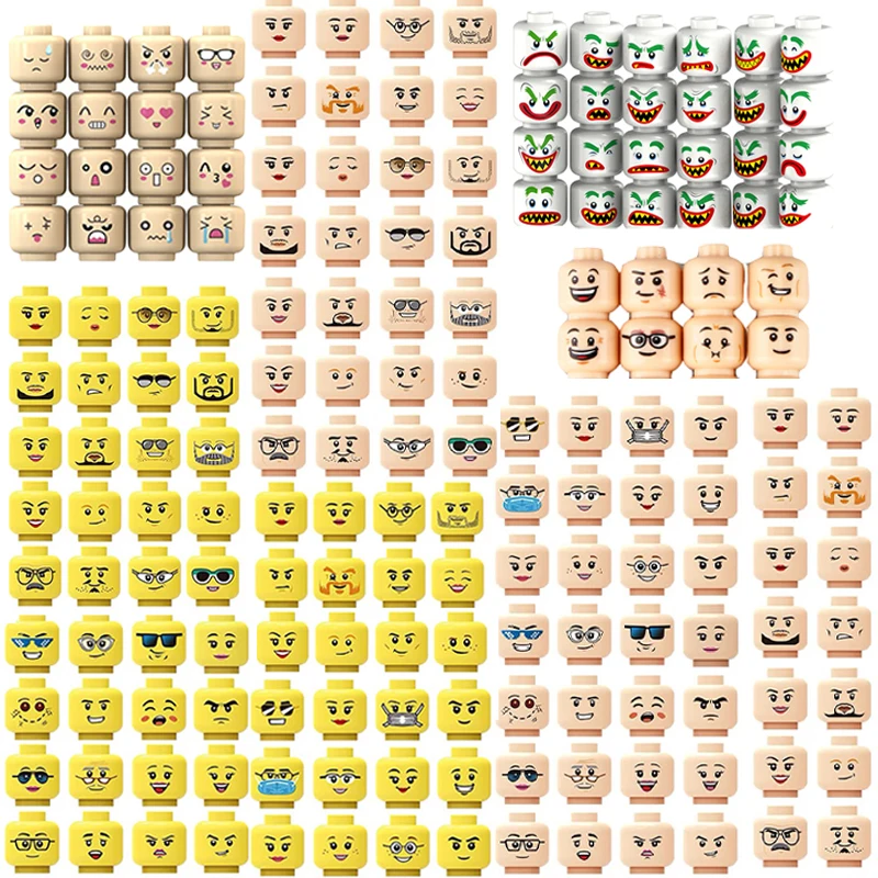 MOC City Action Figures Head Building Blocks Male Parts Creative Face Laugh Cry Angry Cute Yellown Expression Mini Bricks Toys
MOC City Action Figures Head Building Blocks Male Parts Creative Face Laugh Cry Angry Cute Yellown Expression Mini Bricks Toys