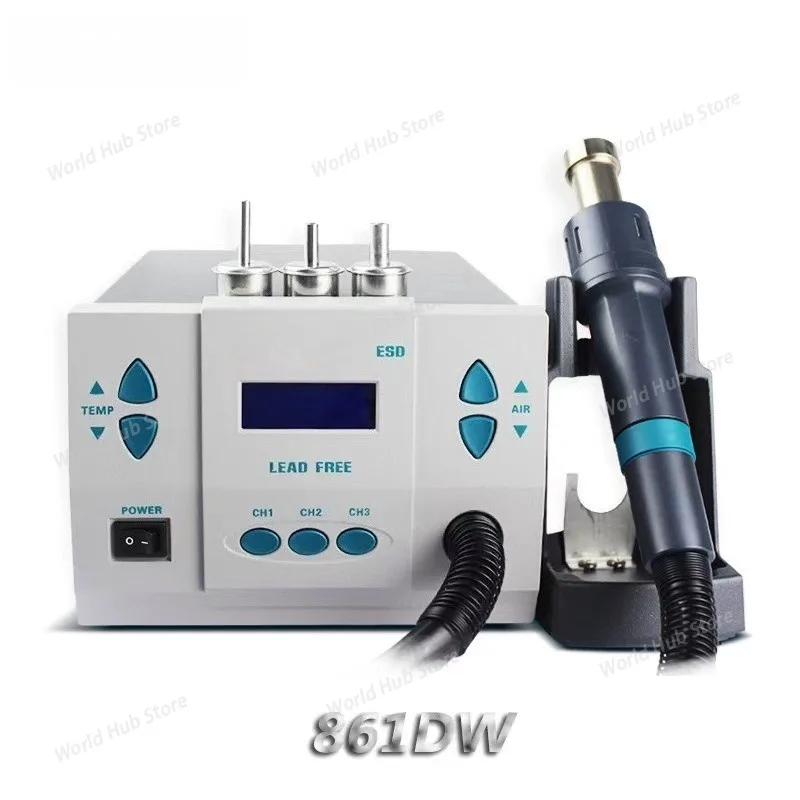 861DW Hot Air Gun Desoldering Table Digital Display Lead-free Intelligent Temperature Control Desoldering Table 1000W
861DW Hot Air Gun Desoldering Table Digital Display Lead-free Intelligent Temperature Control Desoldering Table 1000W