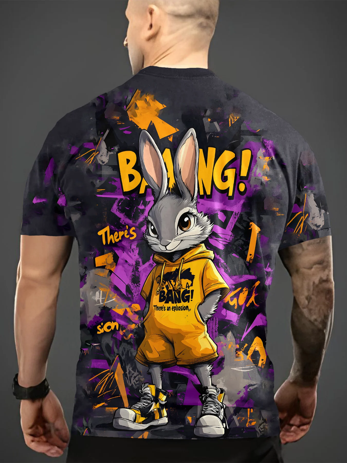 Street Graffiti Style Cartoon Rabbit Sports Short-sleeved T-shirt Men Fashion Y2k Street Tops Summer Casual Tees Clothing
Street Graffiti Style Cartoon Rabbit Sports Short-sleeved T-shirt Men Fashion Y2k Street Tops Summer Casual Tees Clothing