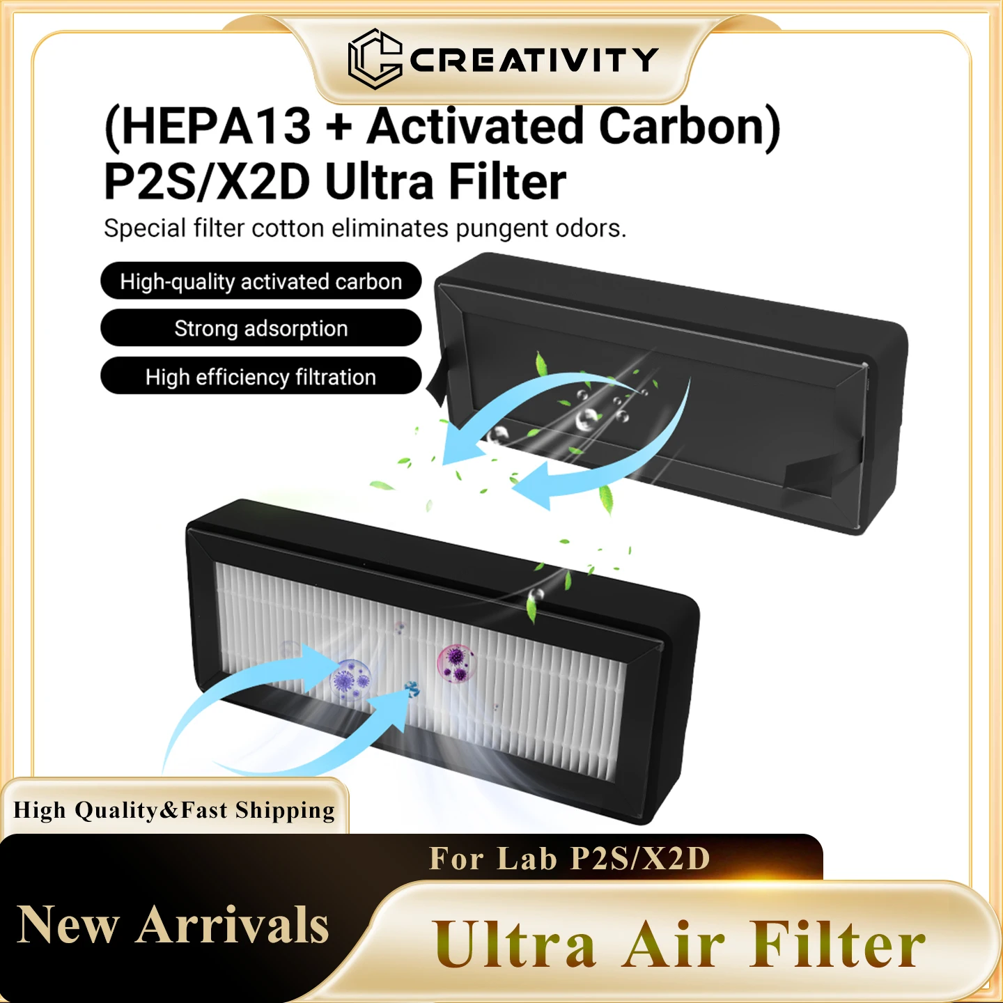 P2S X2D Ultra Air Filter with HEPA13 & Ultra Activated Carbon Filter for X2D P2S 3D Printer Parts Strong Adsorption HEPA Filter
P2S X2D Ultra Air Filter with HEPA13 & Ultra Activated Carbon Filter for X2D P2S 3D Printer Parts Strong Adsorption HEPA Filter